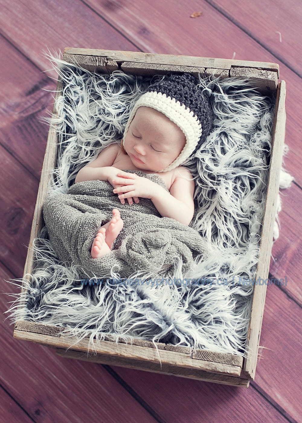 Crochet Grey and Cream Gnome Pixie Bonnet Photo Prop Everyday Hat