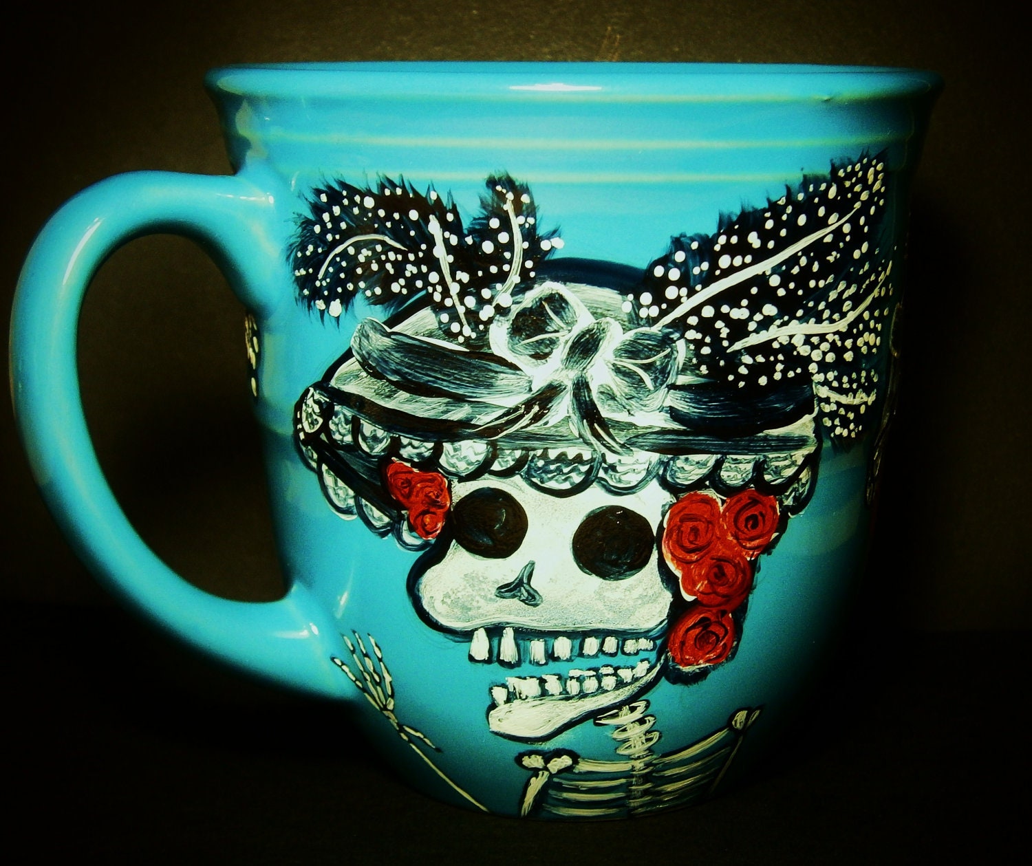 Skeleton Catrina (Day of the Dead) Lady handpainted Mug