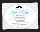 A New Little Man Mustache Bash Birthday or Baby Shower Invitation Digital File YOU-PRINT Il_170x135