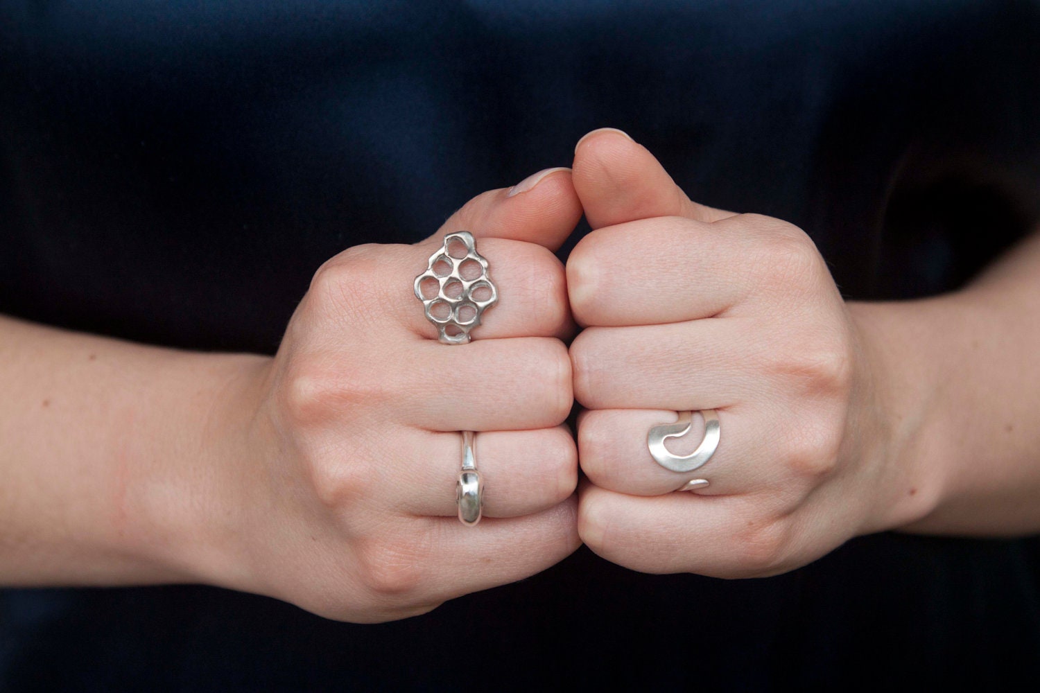 Honeycomb Ring - Sterling Silver