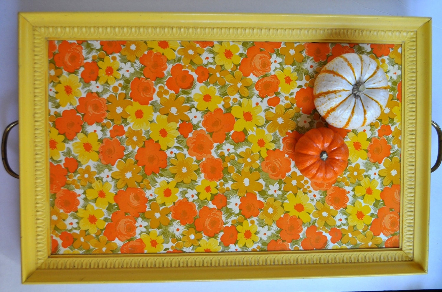 Vintage Yellow Wooden Bed Tray