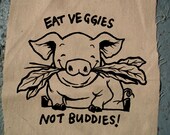 Adorable pig patch eat veggies not buddies awwww cute