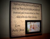 Custom Mom Picture Frame Gift, Parent, Wedding, Mother of the Bride, Thank You, Christmas Gift