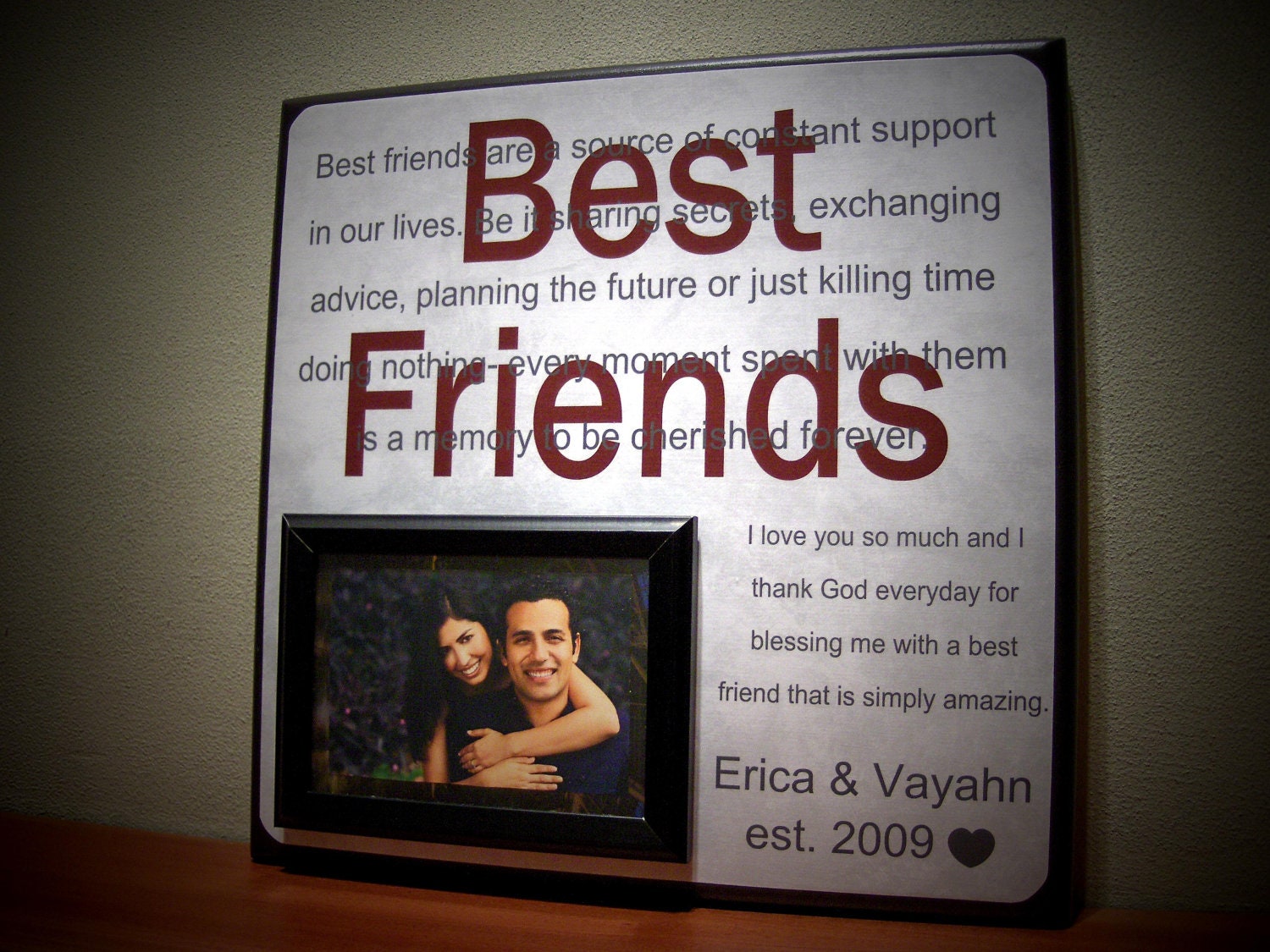 Buy best anniversary gifts - BEST FRIENDS Picture Frame, Anniversary Gift, Husband, Wife, Engagement, Family, Word Art, Subway Art