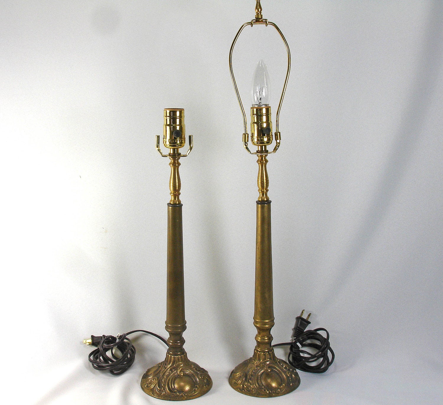 Table Lamps PAIR Mix Metal Custom Hand Made