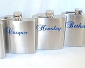 Groomsman gift flask, 6 ounce, stainless steel personalized flask.  Groomsmen and Best Man gift
