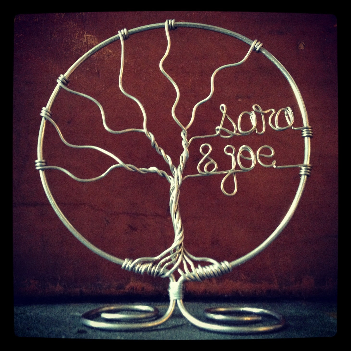 Family Tree Wedding Cake Topper Customized with Names