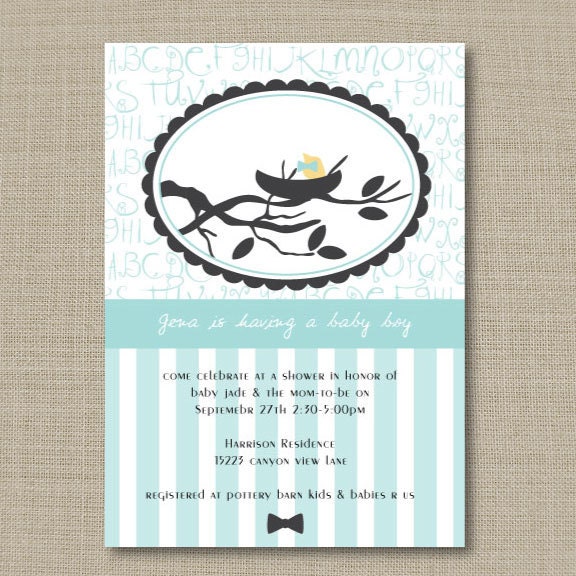 Baby Bird Nest Announcement/Shower Invite- Sweet tweet