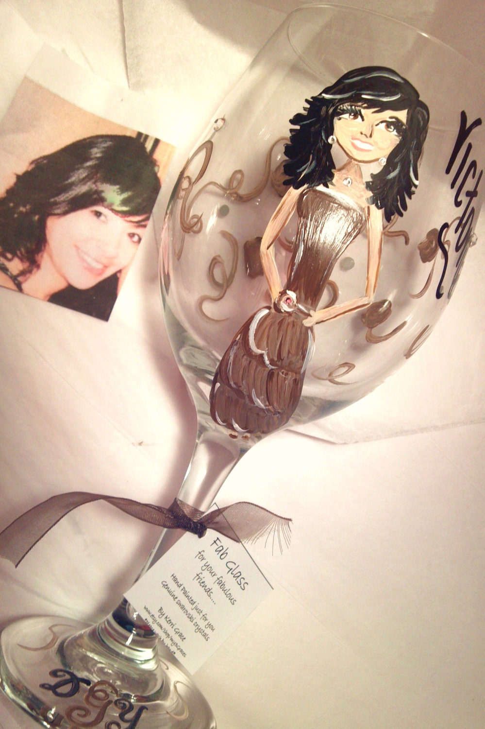 Bridesmaid Wine Glass - Personalized & Custom details for each girl