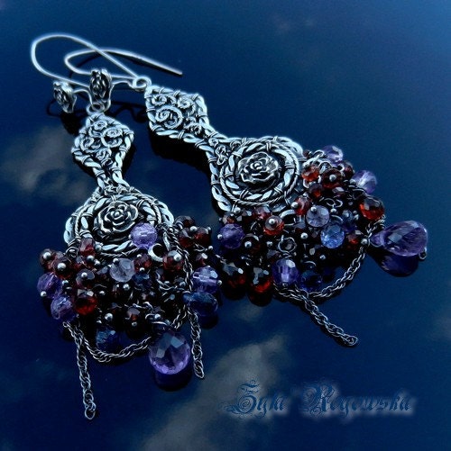 10% OFF Queen Margot Wire Wrapped Wrapping Earrings  wirework Sterling Silver