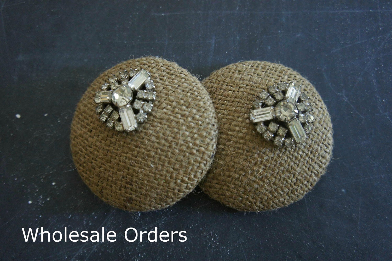 Wholesale Etsy Curtain Tie Backs Burlap Brown Vintage Rhinestone Cottage Chic Shabby Chic Upscale Downhome