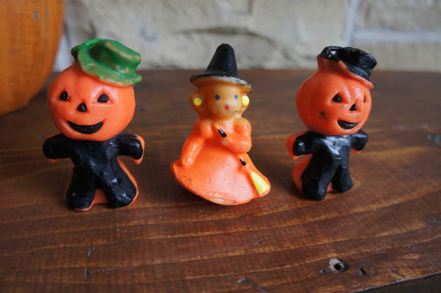 Halloween Candles Jack o Lantern Pumpkin Witch Orange and Black Instant Collection