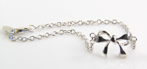 Silver Bow Bracelet - Sterling Silver Bow Bracelet - Bow Jewelry