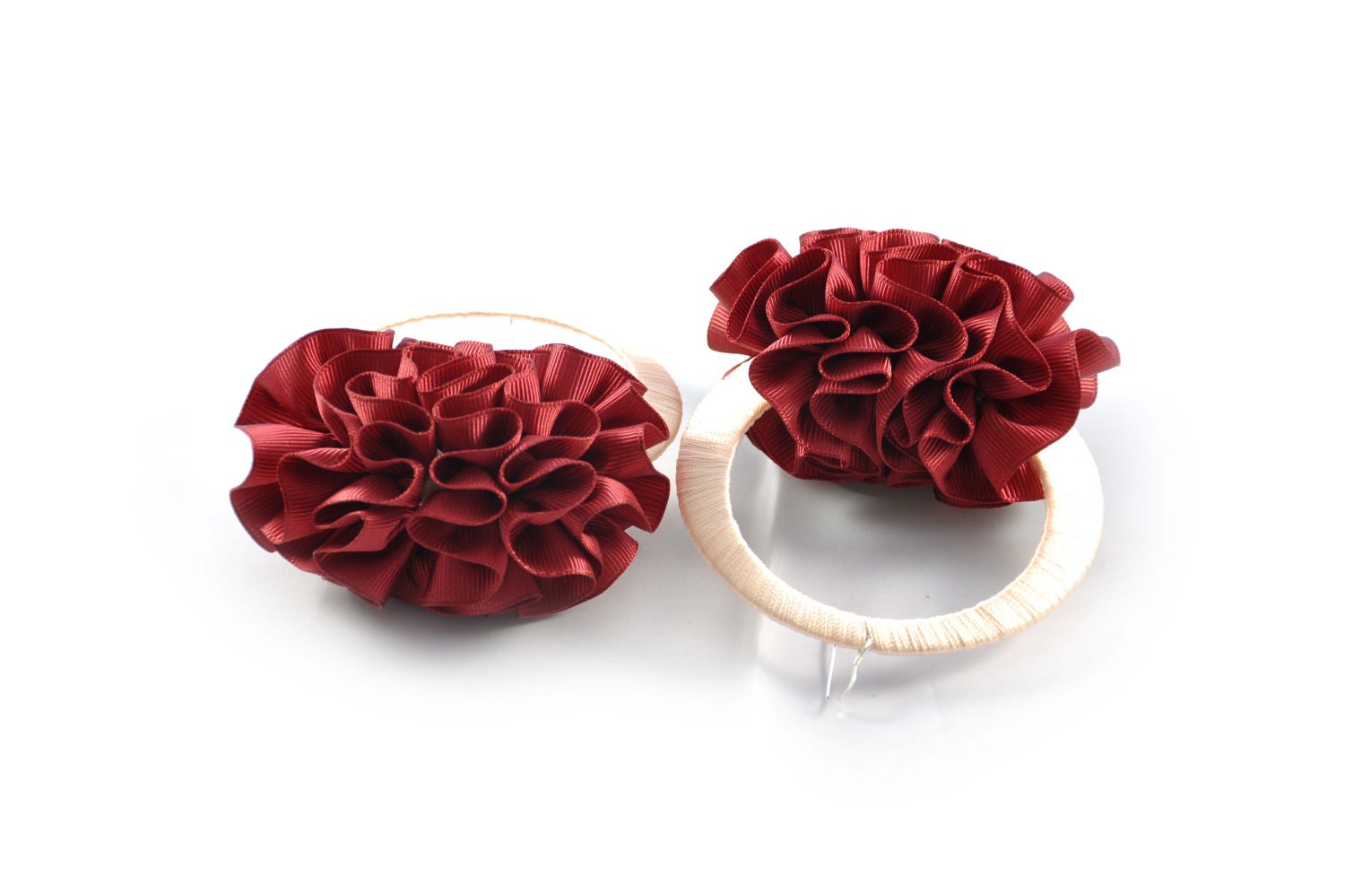 Cherry Blossom ruffle earrings by Velvet and Rose