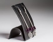 Long Crystal Earrings  / Swarovski crystal dangling violet earrings