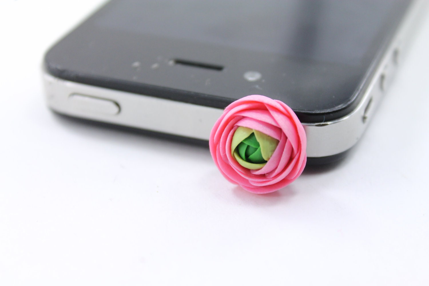 Iphone Plug - Phone Charm, Floral Earphone Plug - iphone  Accessories, Smart phone Accessories, iPhone 5 4 4s ,iPad ,Samsung galaxy s2 s3