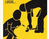 Vintage National Safety Poster - Lift With Your Legs Not Your Back