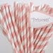 75 Soft PINK STRIPE Paper Straws...With DIY Printable Pennants....Paper Drinking Straws.....Cake Pop Sticks...Wedding, Birthdays.