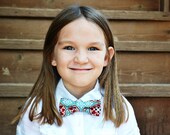 Childrens Bowtie Ages 2-10 in Maroon and Teal