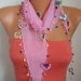 BIG SALE Summer Scarf Shawl - Cotton Weddings Scarves - Cowl with Lace Edge - Pink