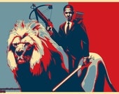 Obama Riding a Lion Poster 24x36" EPIC SIZE