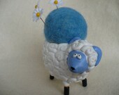 Sheep Pincushion, Refurbished Candlholder