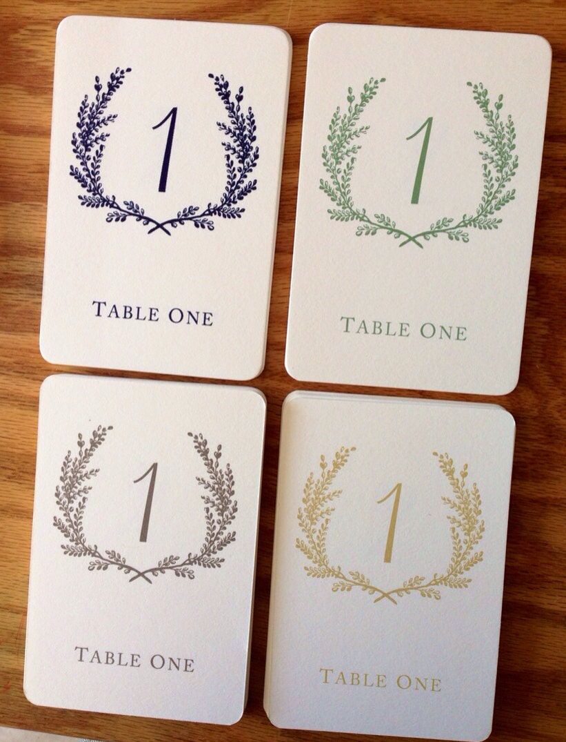 Sweet Vintage Wedding Table Number Signs 1-20 - Custom Color