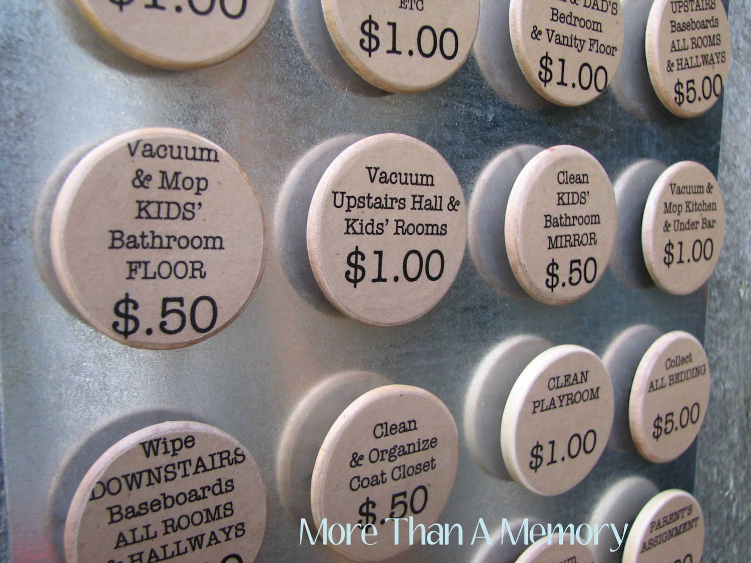 Set of (15) Chore Magnets: Custom Chore Chart System