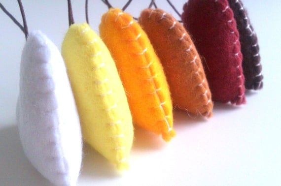 Wedding/party Hearts Decorations - christmas, autumn shades, brown, yellow, white - Set of 6 - Ornaments/favors/decor/gifts Il_570xn