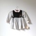 Vintage NEW OLD STOCK Black Striped Rose Dress (4t)