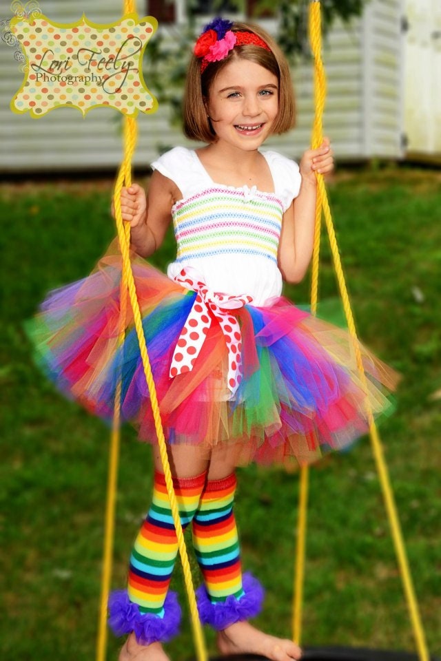 Rainbow Brite Tutu - Rainbow Birthday Tutu - Circus Tutu- NB-5T