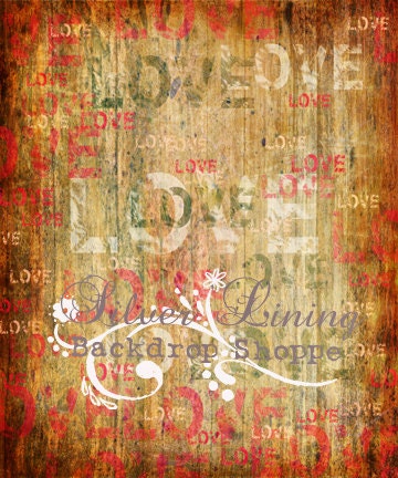 NEW ITEM 5ft x 5ft Vintage LOVE Wood ----- Vinyl Photography Backdrop