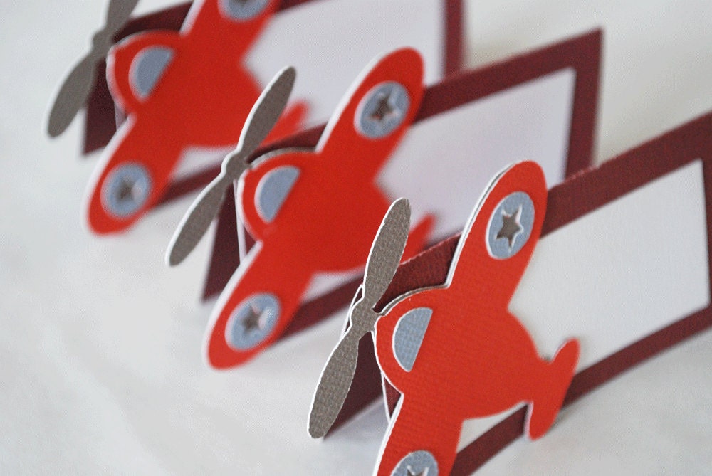 Plane Food Tags Place Holder Set of 12 By Your Little Cupcake