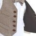 Boys Vest,  wool brown tweed, 100% cotton lined , formal wear, all sizes, toddler - youth, leather buttons, handmade, custom, USA