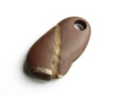 Beach Stone Pendant - Top Drilled Black Sea Pebble