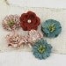 Vinetta Collection - En Francais  555993  - mulberry paper flowers in printed patterns - embellishments card making album journal and more