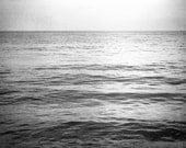 Black and White Ocean Photography - sea water seascape dark gray grey photo wall art modern - 11x14, 8x12, 8x8 Photograph, "I Go to the Sea"
