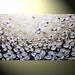 Original Art Abstract Painting Landscape White Poppies Textured Modern Poppy Flower Taupe Brown Palette Knife 24x48" -Christine