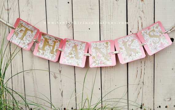 Custom Glitter Thanks Wedding Banner- Pink & Gold Sign Il_570xn