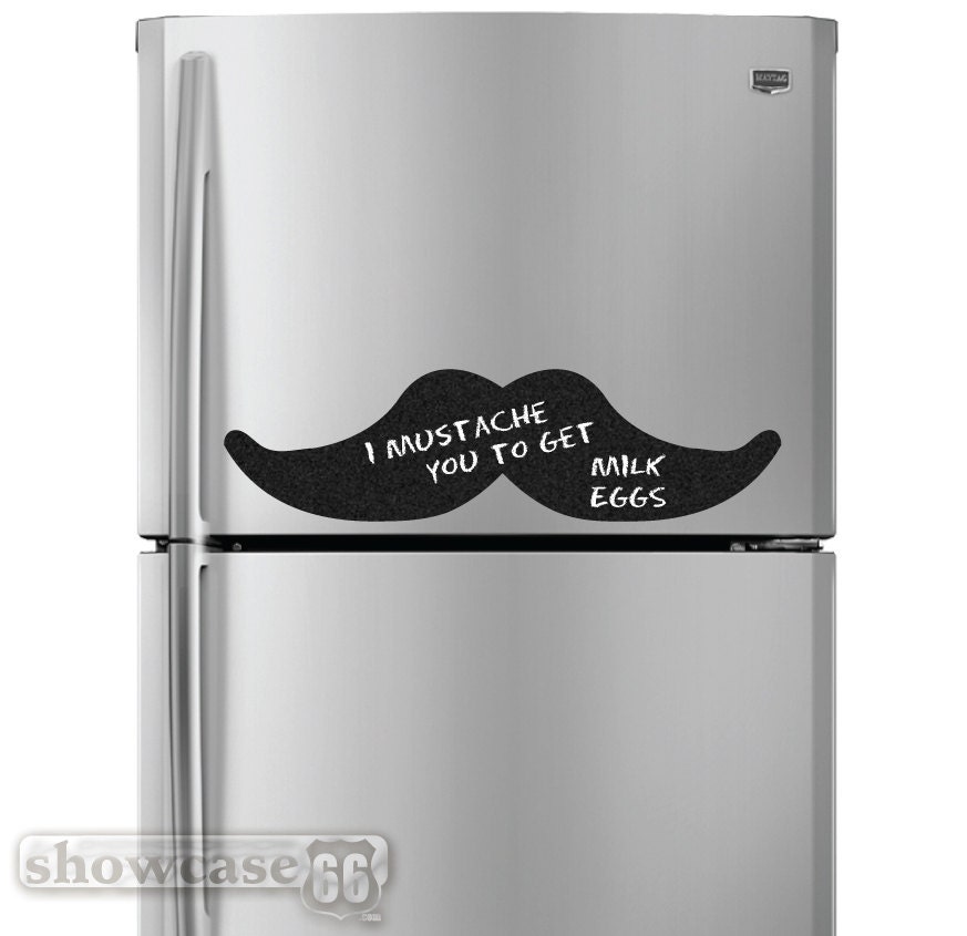 Chalkboard Mustache 22 - Vinyl Wall Art - FREE Shipping - Fun Organizing Blackboard Wall Decal