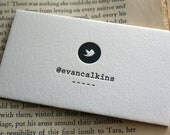 100 Custom Letterpress Calling Cards - Twitter Card