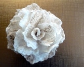 Gold Rose Felt Flower Pin brooch - Large Hand Felted Flower Corsage, antique gold, bronze