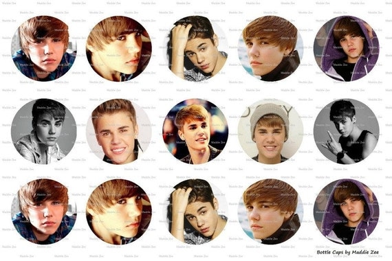 15 Justin Bieber Inspired Images Digital Download for 1" Bottle Caps (4x6)