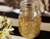 GLITTERED MASON JARS, Wedding Decor, Bridal Shower, Baby Shower