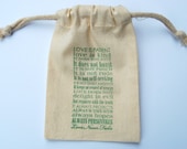 Love is Patient Wedding Muslin Bags / Set of 20 / Perfect for Weddings or Bridal Showers