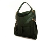 Handmade vegan leather handbag purse  olive green  -  the Jarlath big  - new collection - 25%  launch discount