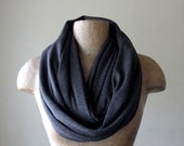 Charcoal Gray Sweater Scarf - Ribbed Knit Infinity Scarf - Grey Circle Scarf, Loop Scarf, Eternity Scarf, Winter Scarf