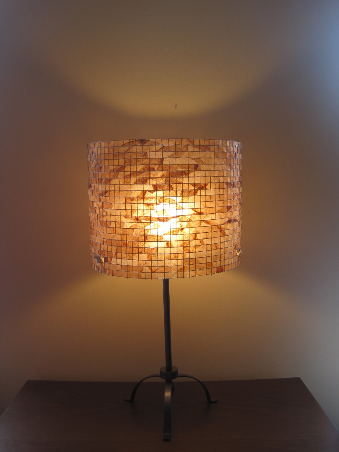 COFFEE FILTER ART - Table Lamp Handmade Ceiling Lamp Hanging Light Chandelier Lighting Eco friendly Lighting