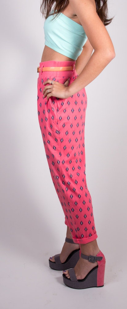 Vintage Pink Navajo Print Pants Size Small / Medium