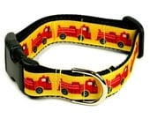 Dog Collar or Martingale - Firetruck Dog - 1" Wide